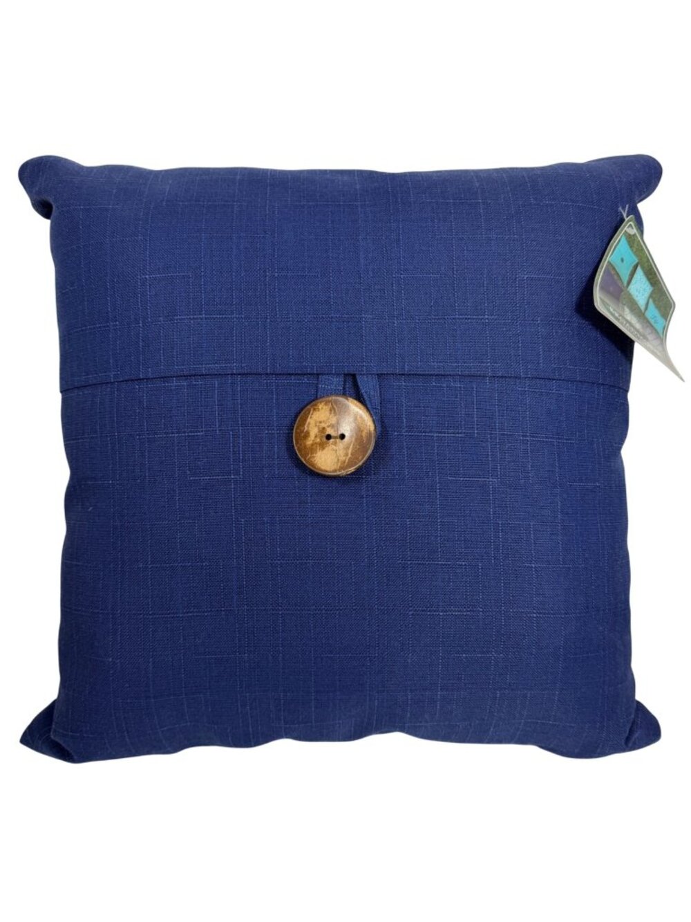 NWT Lush Decor Navy Blue Button Accent Outdoor Pillow Cushion 20x20 Waterproof